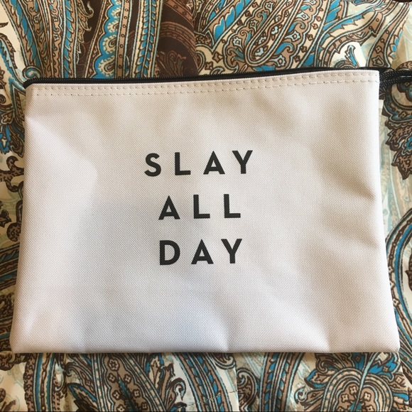 White Slay All Day Milly Zippered Pouch - Picture 2 of 5